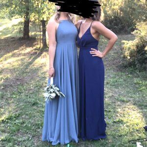 Slate Blue Bridesmaids Maxi Dress